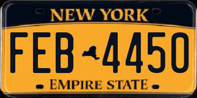NY license plate FEB4450