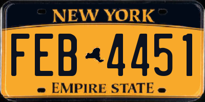NY license plate FEB4451