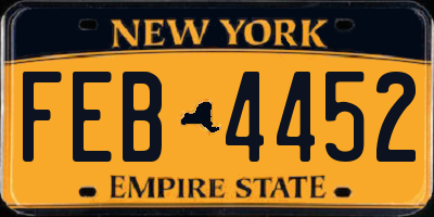 NY license plate FEB4452