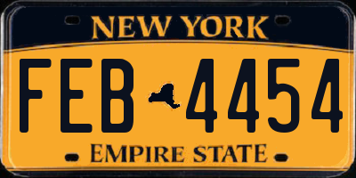 NY license plate FEB4454