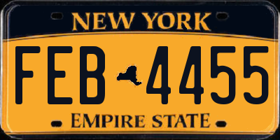 NY license plate FEB4455