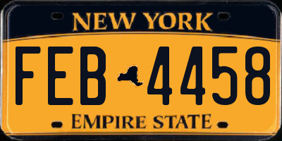 NY license plate FEB4458