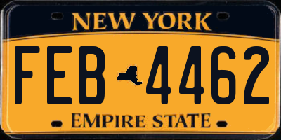 NY license plate FEB4462