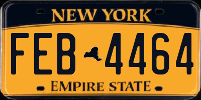 NY license plate FEB4464