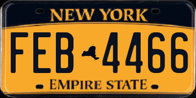 NY license plate FEB4466