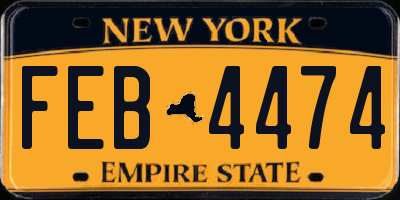 NY license plate FEB4474