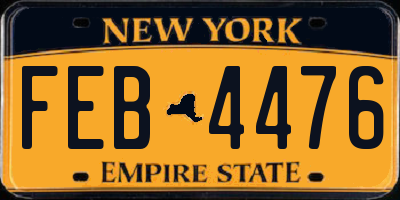 NY license plate FEB4476