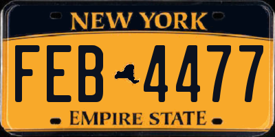 NY license plate FEB4477