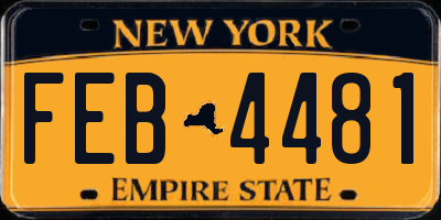 NY license plate FEB4481