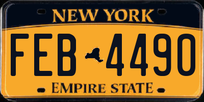 NY license plate FEB4490