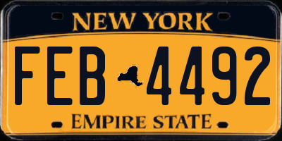 NY license plate FEB4492