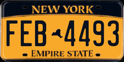 NY license plate FEB4493