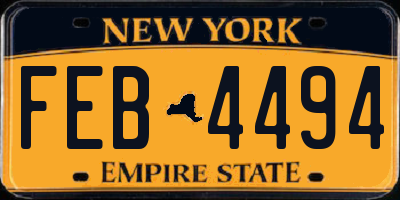 NY license plate FEB4494