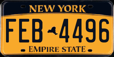 NY license plate FEB4496