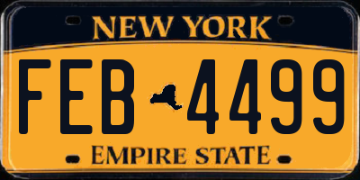 NY license plate FEB4499