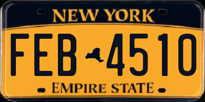NY license plate FEB4510