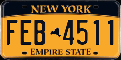 NY license plate FEB4511