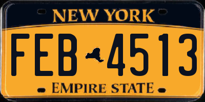 NY license plate FEB4513