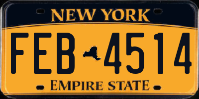 NY license plate FEB4514
