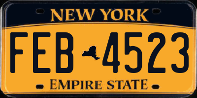 NY license plate FEB4523