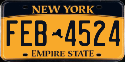 NY license plate FEB4524