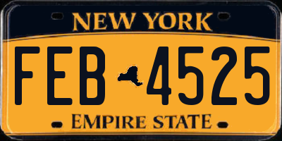 NY license plate FEB4525
