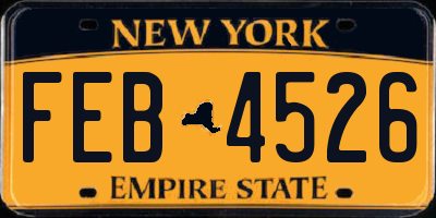 NY license plate FEB4526