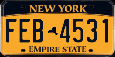 NY license plate FEB4531