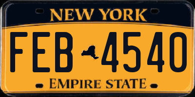 NY license plate FEB4540