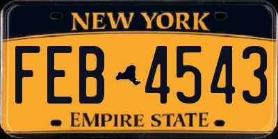 NY license plate FEB4543