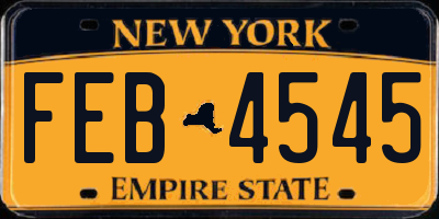 NY license plate FEB4545