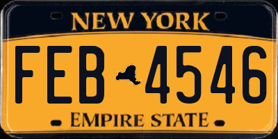 NY license plate FEB4546