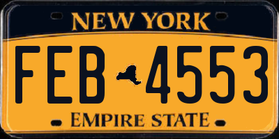 NY license plate FEB4553