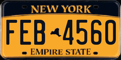 NY license plate FEB4560