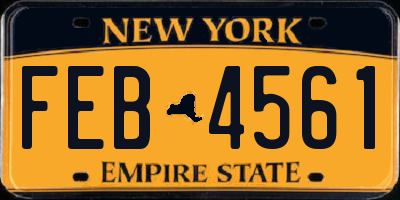 NY license plate FEB4561