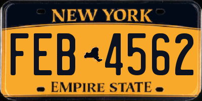 NY license plate FEB4562
