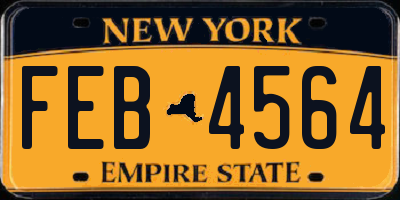 NY license plate FEB4564