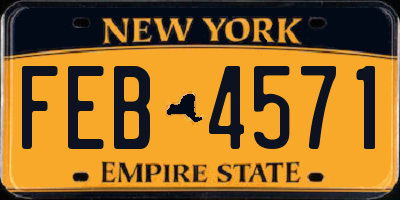 NY license plate FEB4571