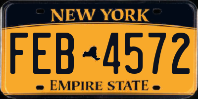NY license plate FEB4572
