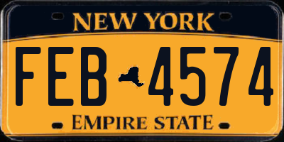 NY license plate FEB4574