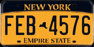 NY license plate FEB4576