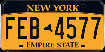 NY license plate FEB4577