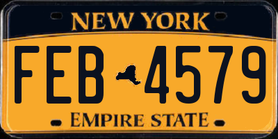 NY license plate FEB4579