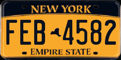 NY license plate FEB4582