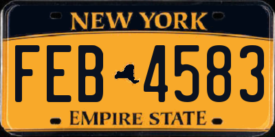NY license plate FEB4583