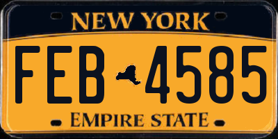 NY license plate FEB4585