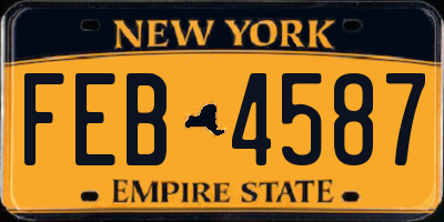 NY license plate FEB4587