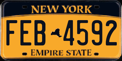 NY license plate FEB4592