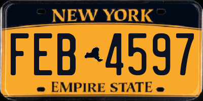 NY license plate FEB4597