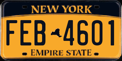 NY license plate FEB4601